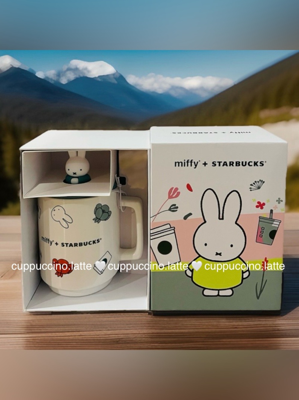 ✨NWT✨Starbucks x Miffy Ceramic Mug with Silicone Bunny Mug Lid Cover in Box
